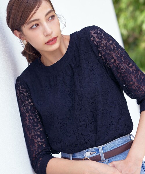 レースタイネックブラウス レースタイ付ティアードBL|ems excite | RETRO GIRL ONLINE STORE