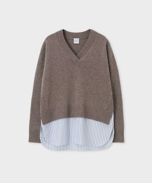 ニット セーター シャツコンビ Vネックニット / 235225 213N レディース