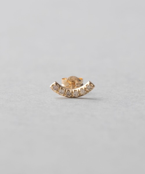 美品 ete K18YG ピース ブラウンダイヤモンド アーチ ピアス ete bijoux（エテ ビジュー） ピアス K18YG ピース ブラウン