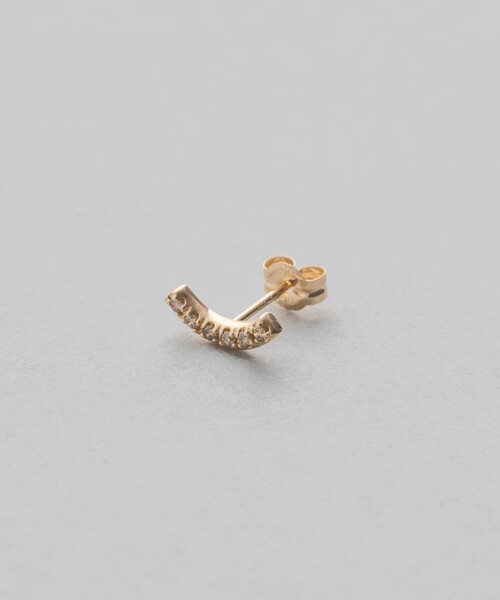 美品ete K18YG ピース ブラウンダイヤモンド ピアス ete bijoux（エテ ビジュー） ピアス K18YG ピース ブラウン