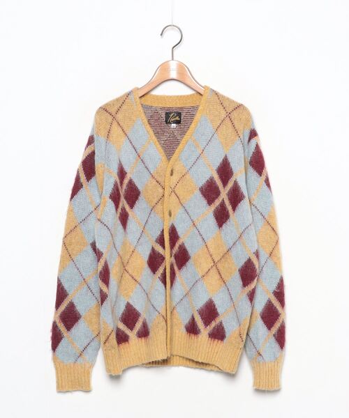 Needles」 チェック柄ニットカーディガン X-SMALL イエロー メンズ 