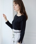 サマーニット ニット セーター アシメラメリブ...の詳細画像3