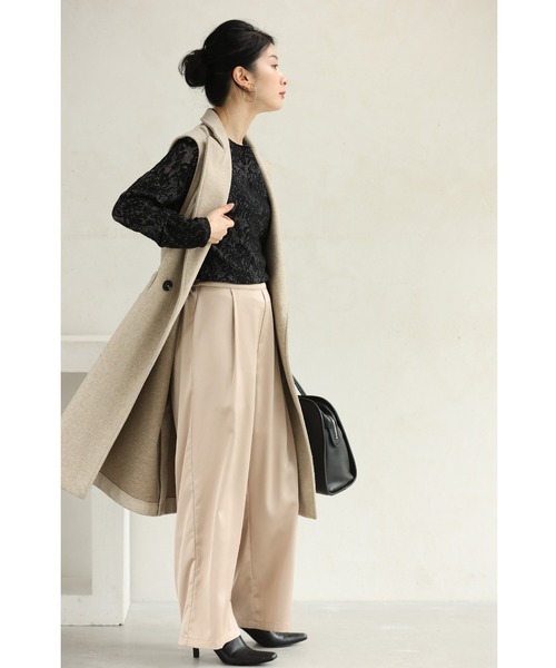 ブラック レース模様 長袖カットソー 袖レース切替カットソー【Liriito】|ネミカ | レリアン公式オンライン