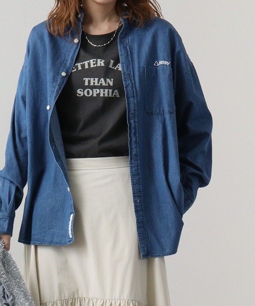 XLARGE ワンポイント刺繍ロゴ レース生地 半袖シャツ デニムに◎ XLARGE ワンポイント刺繍ロゴ レース生地 半袖シャツ デニムに