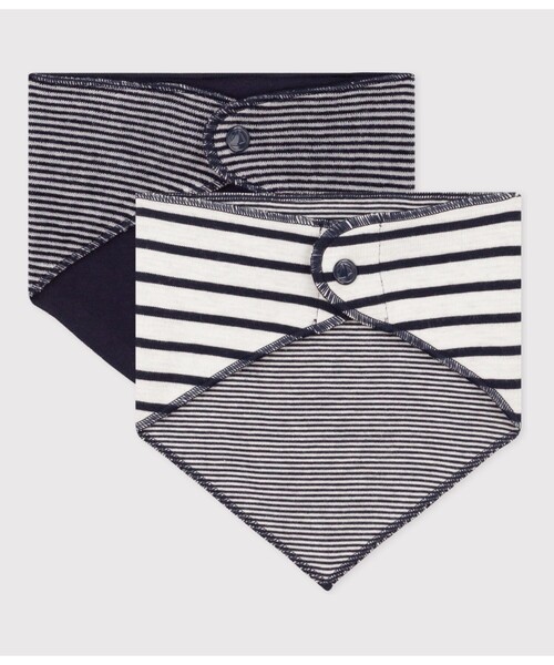 PETIT BATEAU（プチバトー） スタイ よだれかけ 三角スタイ2枚組