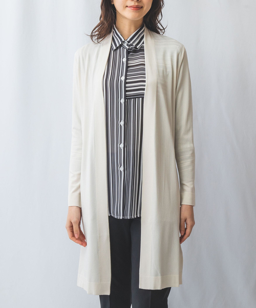 【NARACAMICIE】布帛コンビロングカーディガン NARACAMICIE ニット セーター 「NARACAMICIE」布帛コンビロング