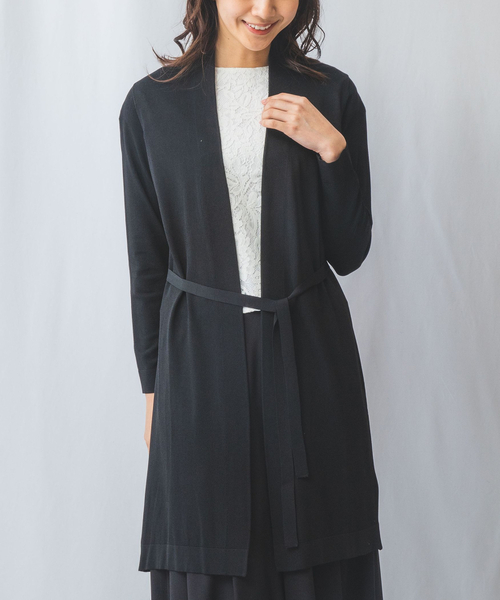 【NARACAMICIE】布帛コンビロングカーディガン NARACAMICIE ニット セーター 「NARACAMICIE」布帛コンビロング