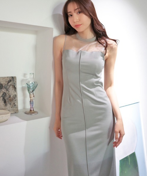 アンビエント（AMBIENT）/シアーデコルテストレッチチューブワンピース AMBIENT（アンビエント） ワンピース シアーデコルテストレッチ