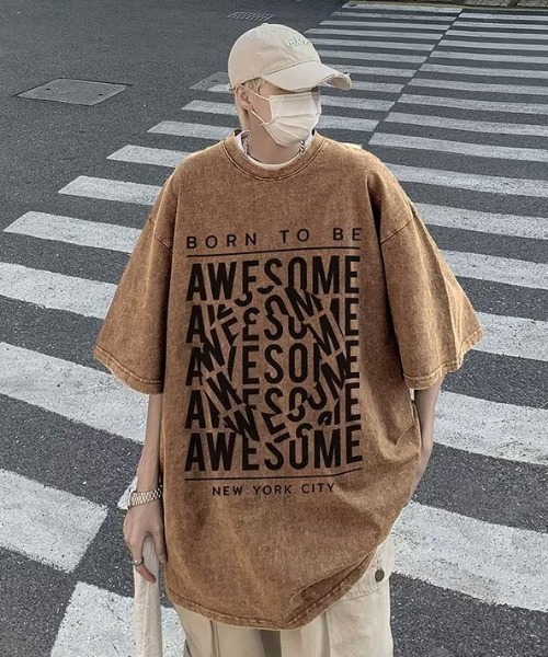 B.R.U tシャツ オーバーサイズヴィンテージ加工/グラフィック