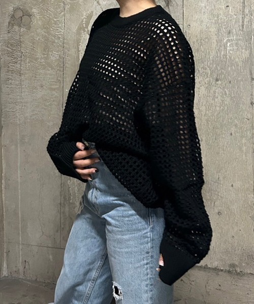tシャツ A'GEM/9 × .kom 「.KOM/ドットケーオーエム」メッシュカットソー レディース メンズ