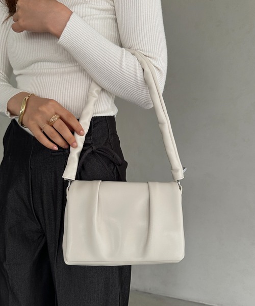 ショルダーバッグ バッグ 2WAY PUフラップバッグ レディース