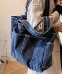 トートバッグ デニムデカトートBAG レディースの詳細画像2