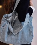 トートバッグ デニムデカトートBAG レディースの詳細画像5