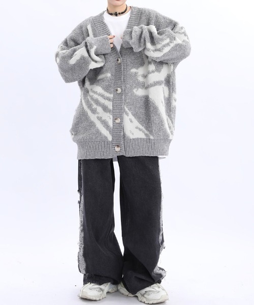 DIAVEL カーディガン もこもこオーバーサイズニットカーディガン