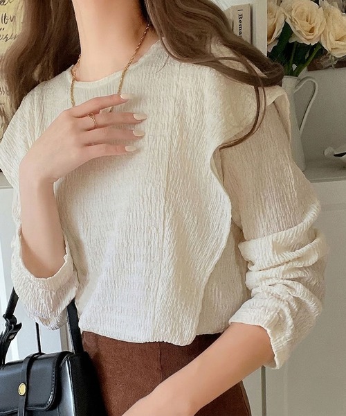 フリルショルダーTシャツ フリルショルダーTシャツ[fo2143] | レディースファッション通販の