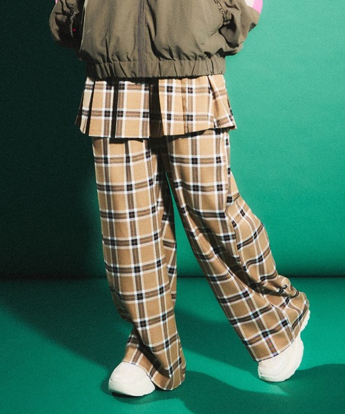 PUNYUS（プニュズ） スラックス パンツ 2タックチェックワイド