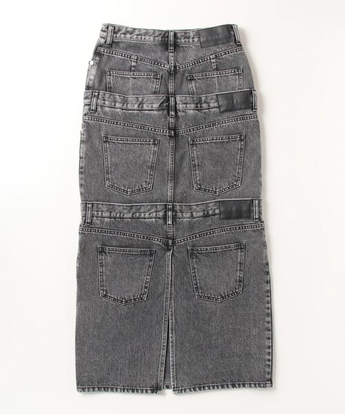 JOHN LAWRENCE SULLIVAN デニムスカート WASHED DENIM STACKED SKIRT
