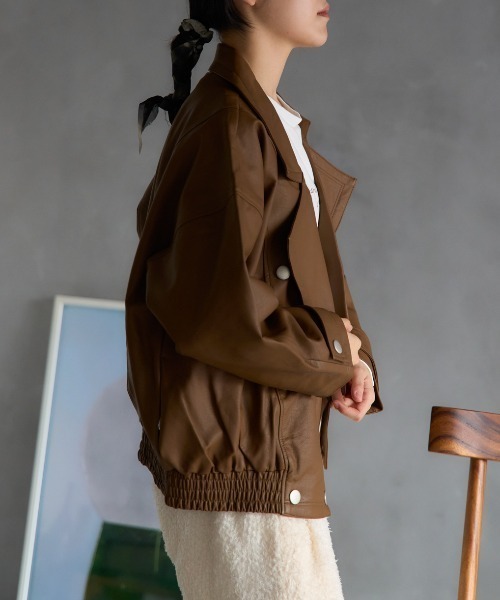 TRIANGLE PALETTE レザージャケット ライダース オーバーサイズ