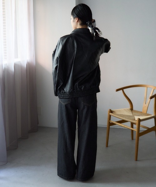 TRIANGLE PALETTE レザージャケット ライダース オーバーサイズ