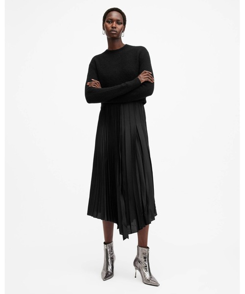 ALLSAINTS ワンピース JAX 2-IN-1 PLEATED MAXI DRESS