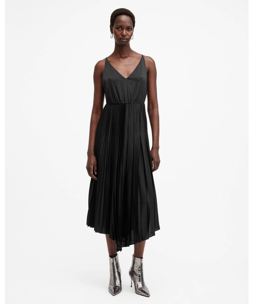 ALLSAINTS ワンピース JAX 2-IN-1 PLEATED MAXI DRESS