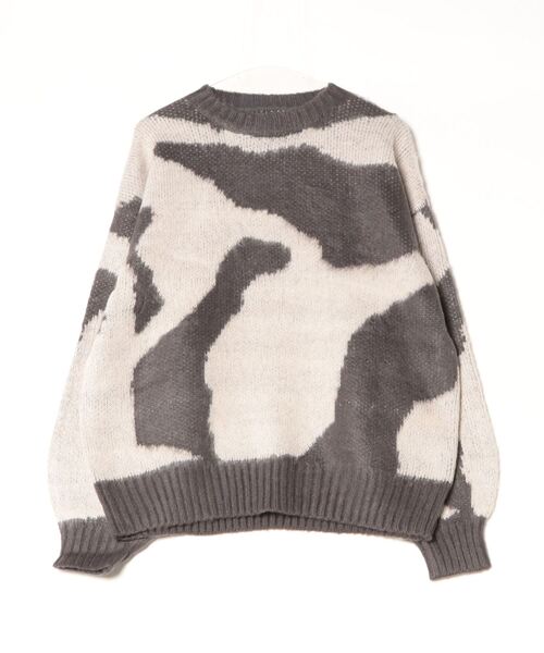atONE（アットワン） ニット セーター 5Gアクリルモヘア起毛迷彩柄プル