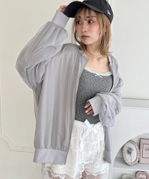 [新品] Glam Lips チュールレイヤードブルゾン Tulle Layered Blouson/チュールレイヤードブルゾン【MAISON