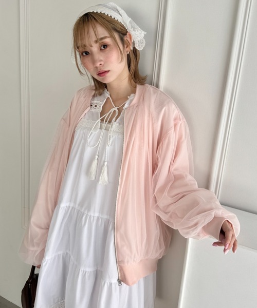 [新品] Glam Lips チュールレイヤードブルゾン 新品] Glam Lips チュールレイヤードブルゾン