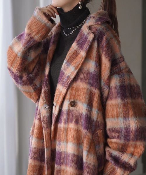 HUG.U（ハグユー） コート チェスターコート シャギーロングチェスター