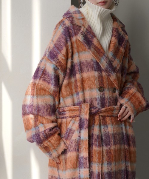 HUG.U（ハグユー） コート チェスターコート シャギーロングチェスター