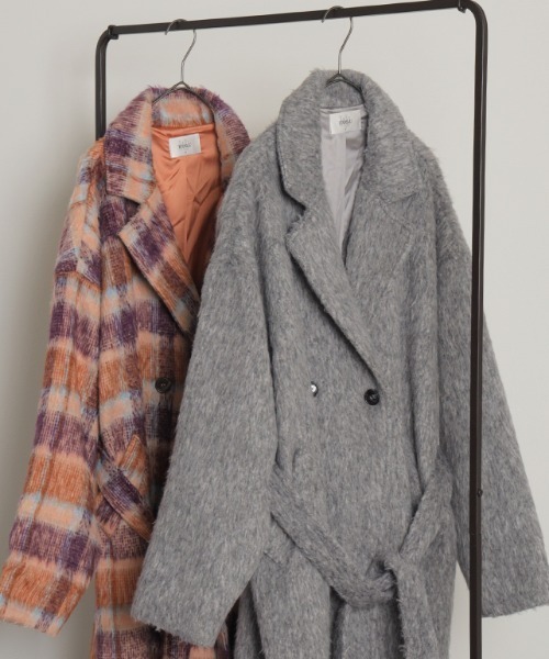 HUG.U（ハグユー） コート チェスターコート シャギーロングチェスター