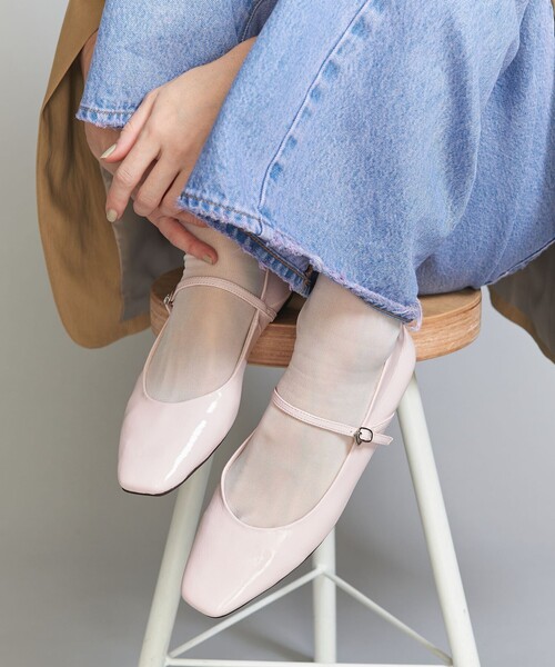 BEAUTY&YOUTH クラッシュベルベット ストラップ フラットシューズ BEAUTY&YOUTH クラッシュベルベット ストラップ フラットシューズ