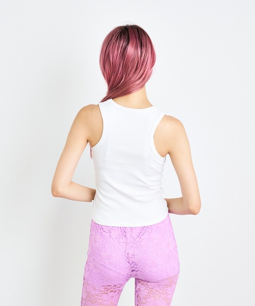 タンクトップ ノースリーブ Side Ribbon High Neck Knit Top /サイドリボンタンク レディース 27204016a.jpg