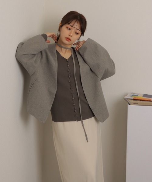 ジャケット ノーカラージャケット cache coeur middle jacket /ノー