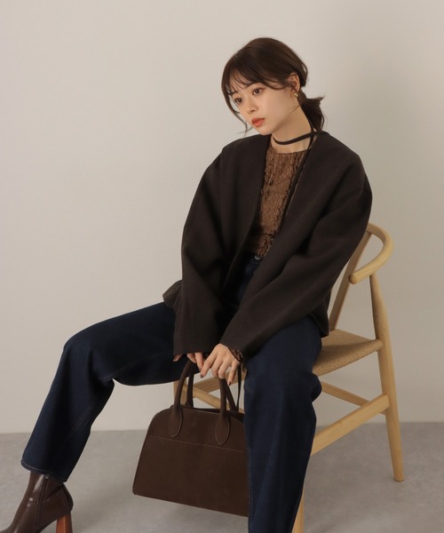 ジャケット ノーカラージャケット cache coeur middle jacket /ノー