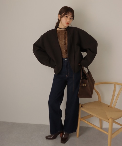 ジャケット ノーカラージャケット cache coeur middle jacket /ノー