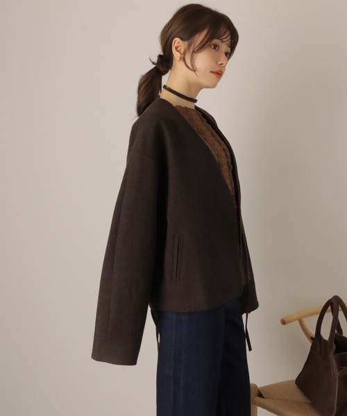 ジャケット ノーカラージャケット cache coeur middle jacket /ノー