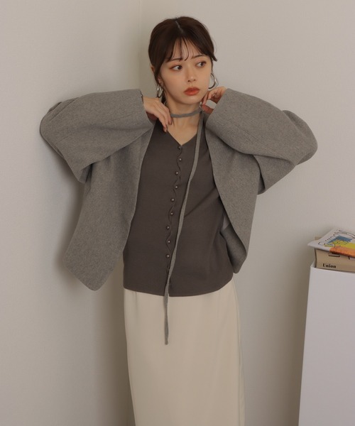 ジャケット ノーカラージャケット cache coeur middle jacket /ノー