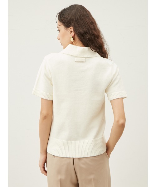 2WAYハーフスリーブポロニット【手洗い可能】 2WAYハーフスリーブポロニット【手洗い可能】（ニット/セーター