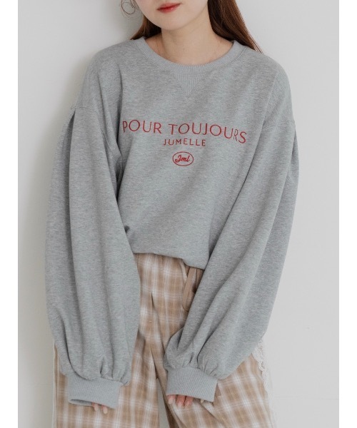 JUMELLE（ジュメロ） tシャツ lace lettering sweat レディース