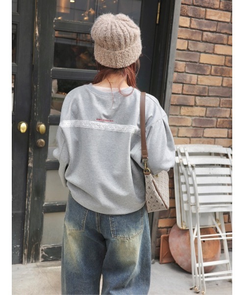 JUMELLE（ジュメロ） tシャツ lace lettering sweat レディース