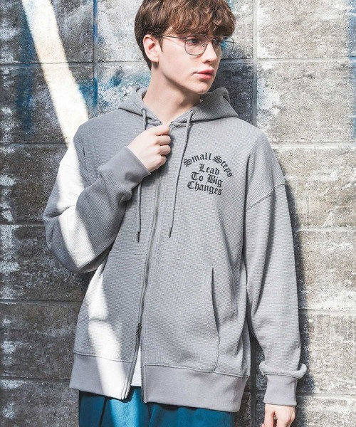 パーカー 「UNISEX」ワッフルジップパーカー レディース メンズ