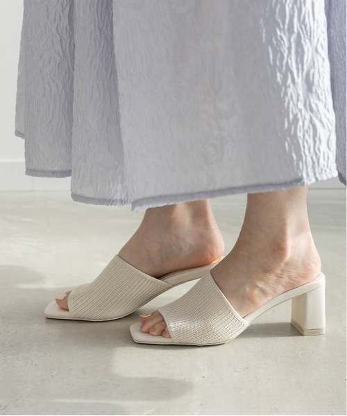 【GREGE】【SUSTAINABLE】アシンメトリーニットミュールサンダル RANDA（ランダ） 【SUSTAINABLE】アシンメトリーニットミュール