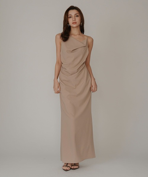 KINO THE KEI ワンピース アシンメトリー ドレープ キャミ ワンピース