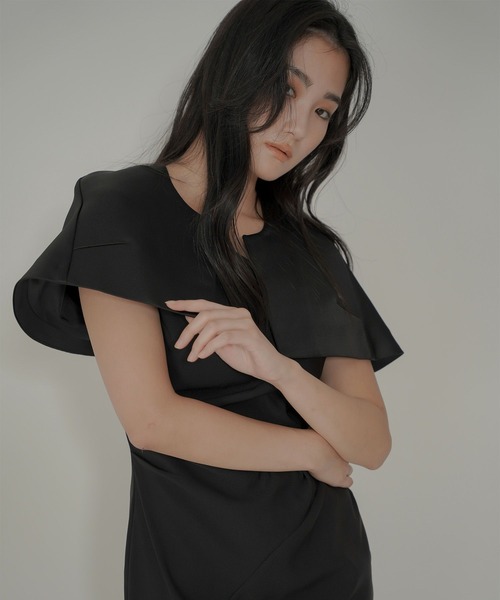 KINO THE KEI アシンメトリー ドレープ キャミ ワンピース アシンメトリー ドレープ キャミ ワンピース KINO THE KEI