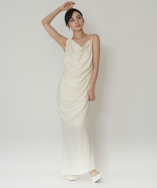 maison celon アシンメトリードレープキャミワンピース asymmetry drape cami dress – célon