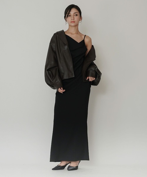 KINO THE KEI ワンピース アシンメトリー ドレープ キャミ ワンピース