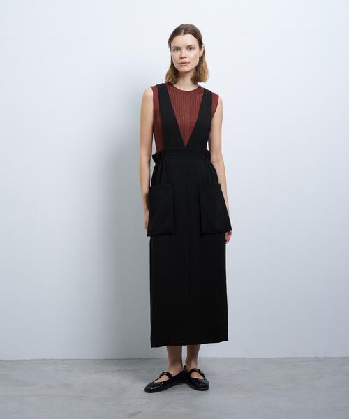 LANVIN SPORT 中綿ジャンバースカート 38 ネイビー LANVIN SPORT スカート 38サイズ