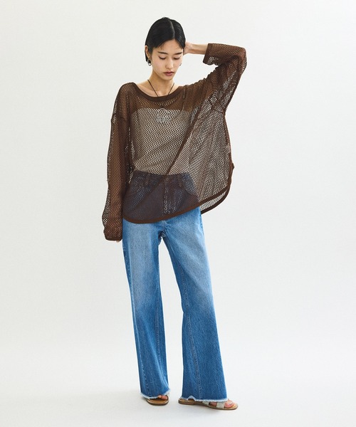 ADAM ET ROPE' tシャツ メッシュロンT レディース : ZOZOTOWN