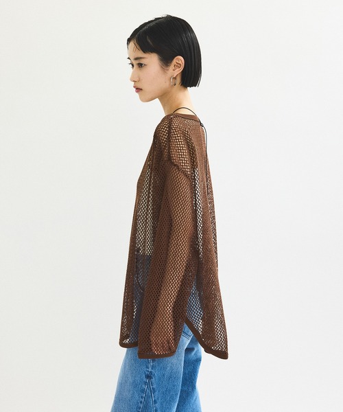 ADAM ET ROPE' tシャツ メッシュロンT レディース : ZOZOTOWN
